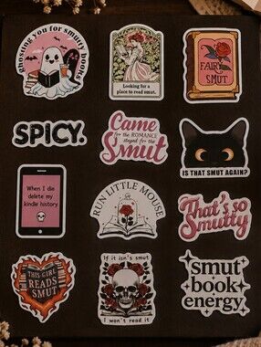 Dark Romance Book Lovers Funny 12 Pack Sticker Bundle New